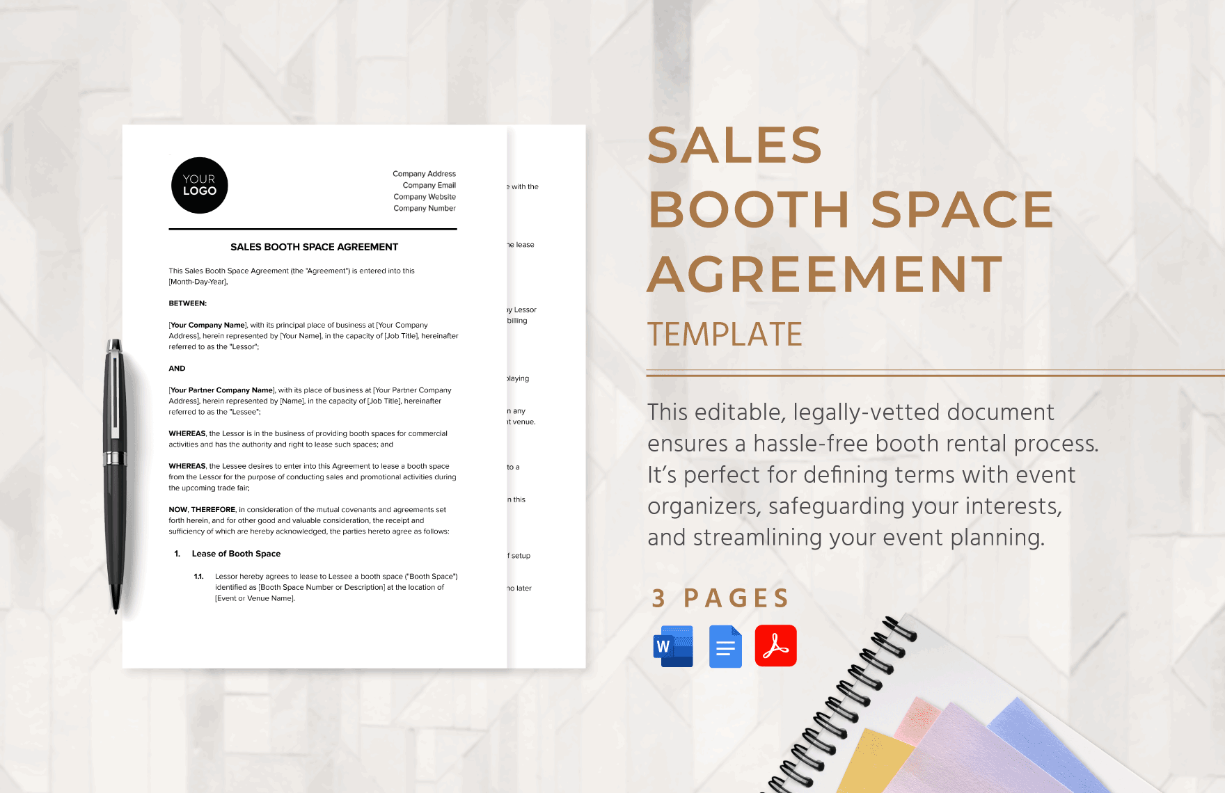 Sales Booth Space Agreement Template