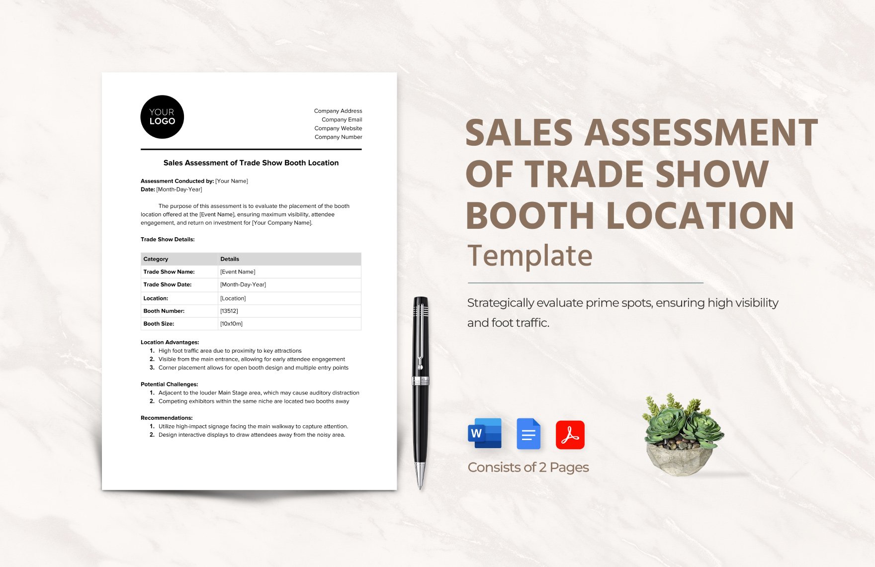Sales Assessment of Trade Show Booth Location Template in Word, Google Docs, PDF
