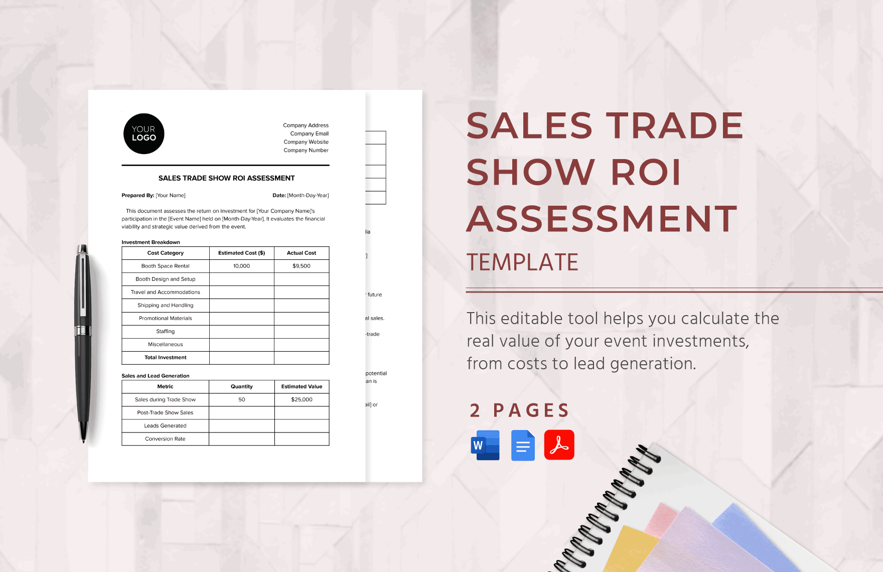 Sales Trade Show ROI Assessment Template in Word, Google Docs, PDF