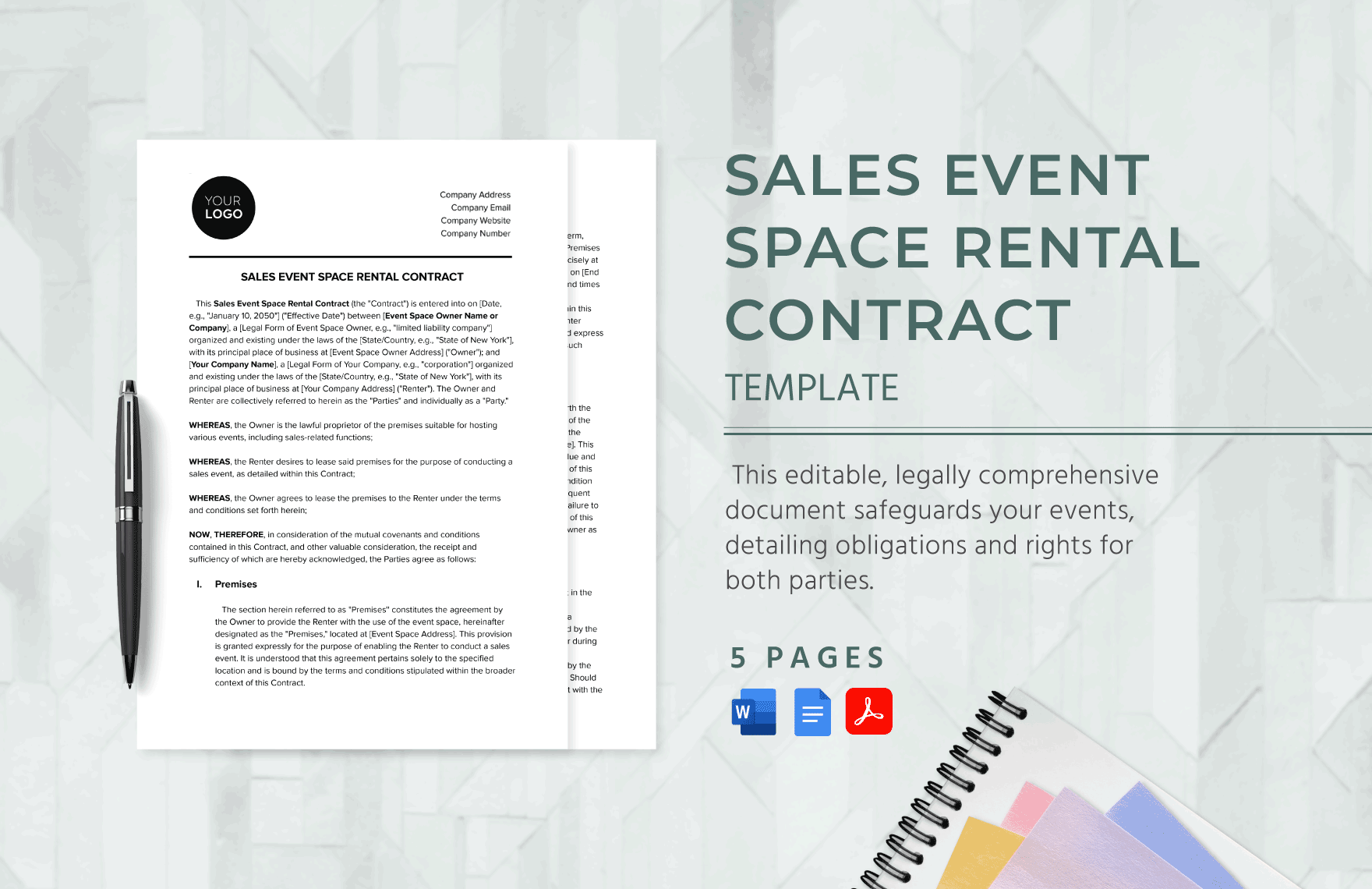 Sales Event Space Rental Contract Template