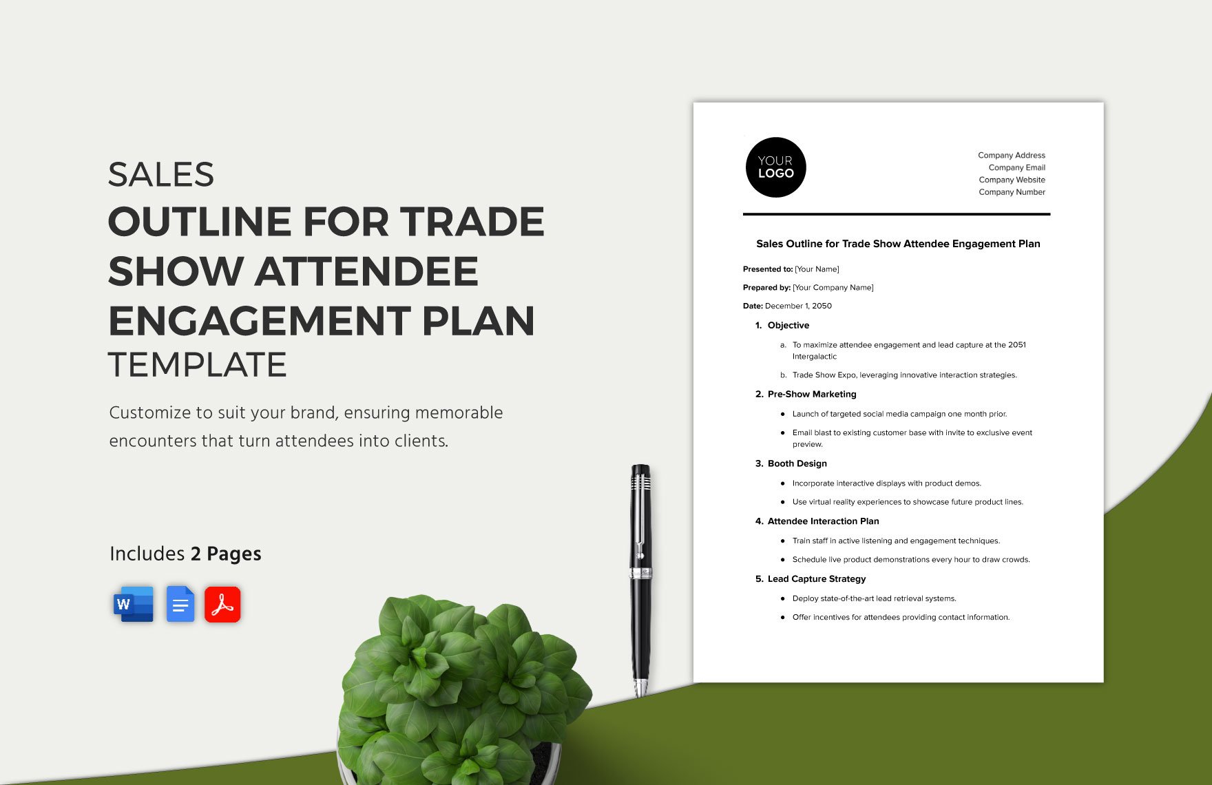 Sales Outline for Trade Show Attendee Engagement Plan Template