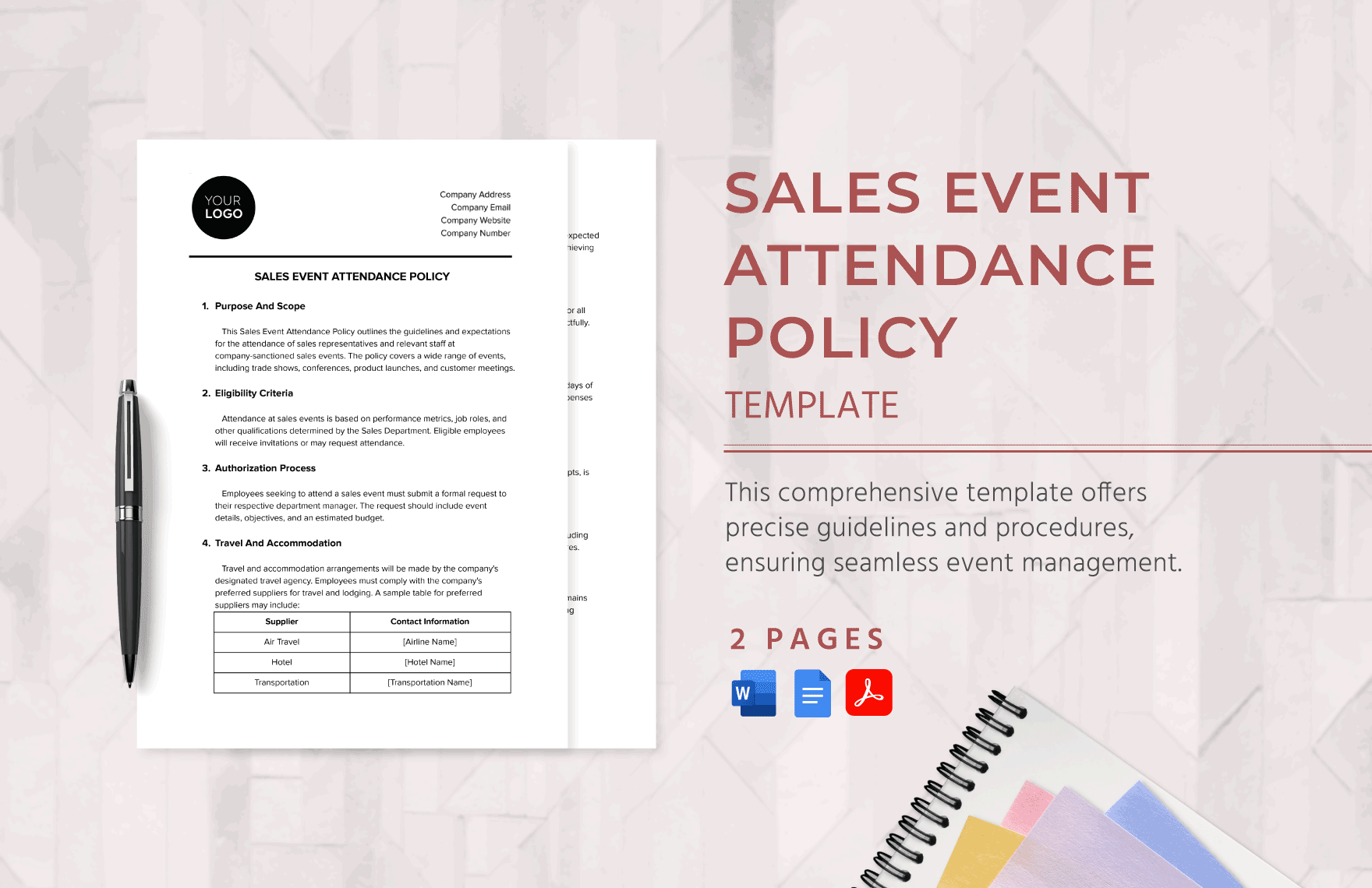 Sales Event Attendance Policy Template