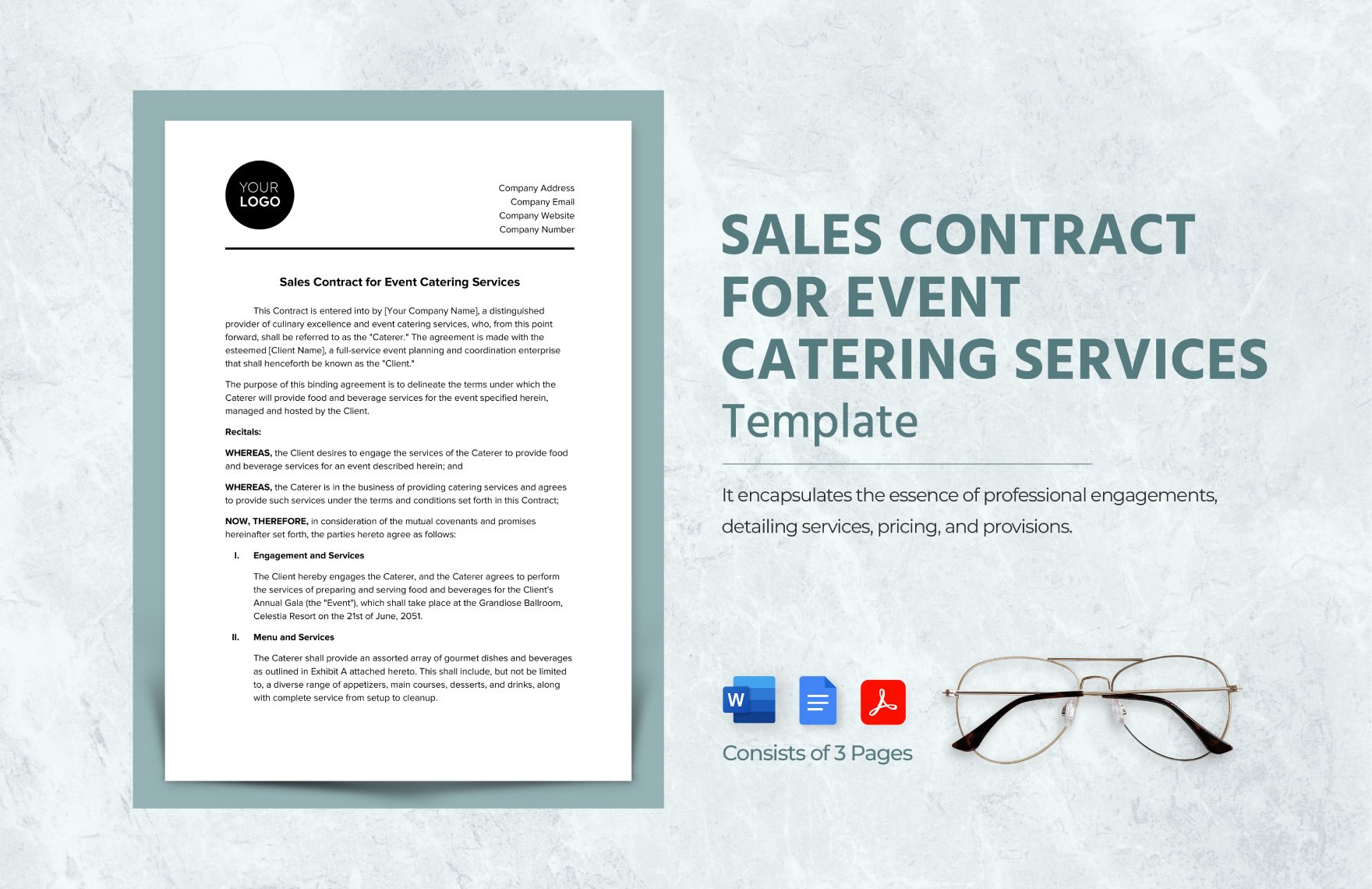 Sales Contract for Event Catering Services Template