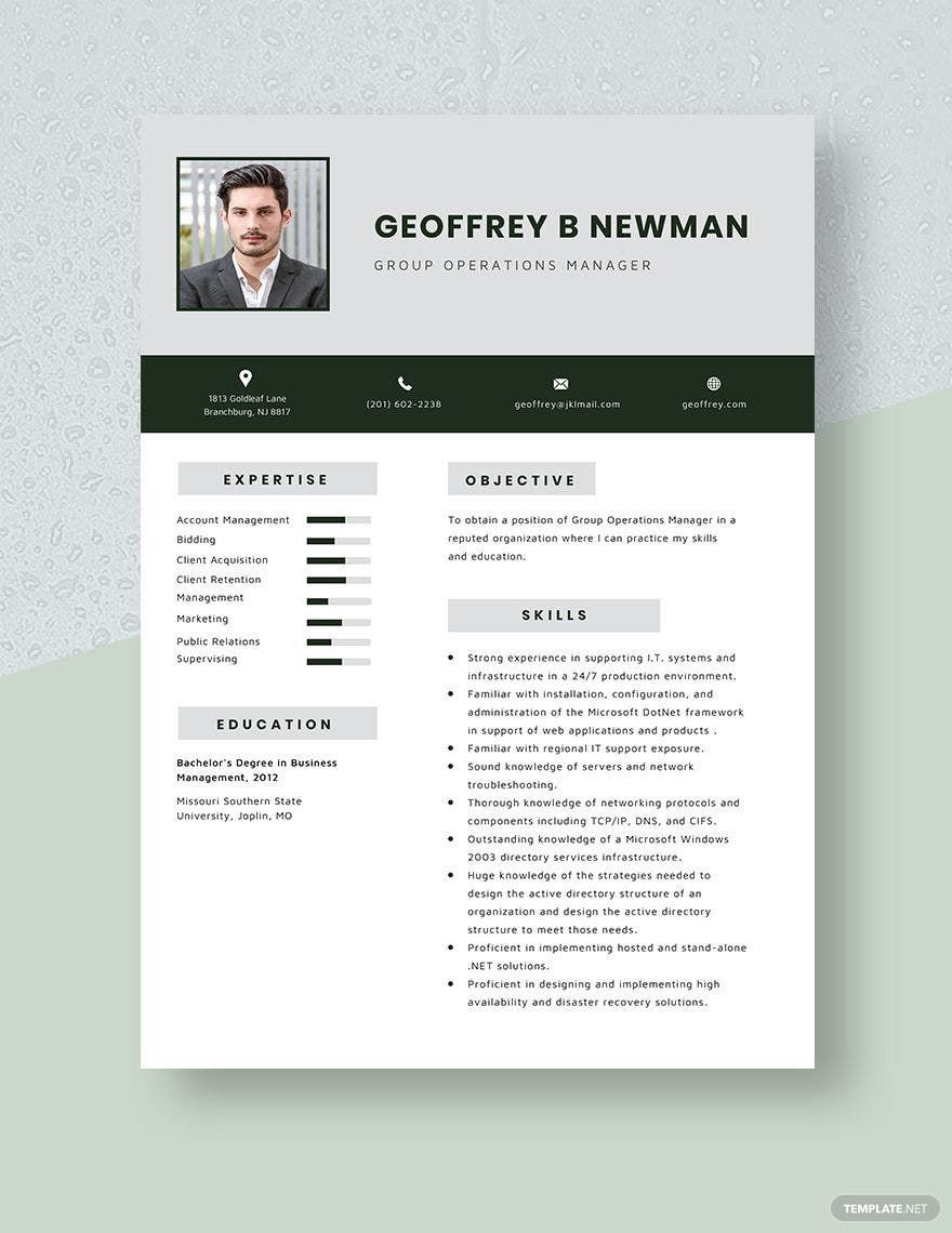 Group Operations Manager Resume