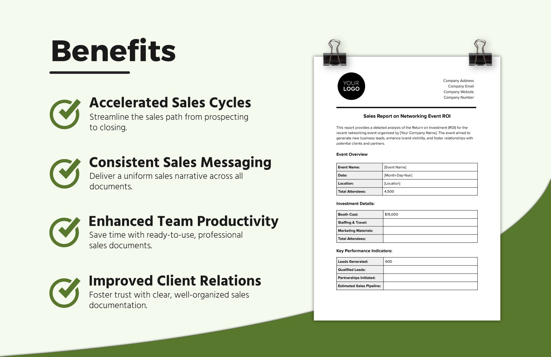 Sales Report on Networking Event ROI Template