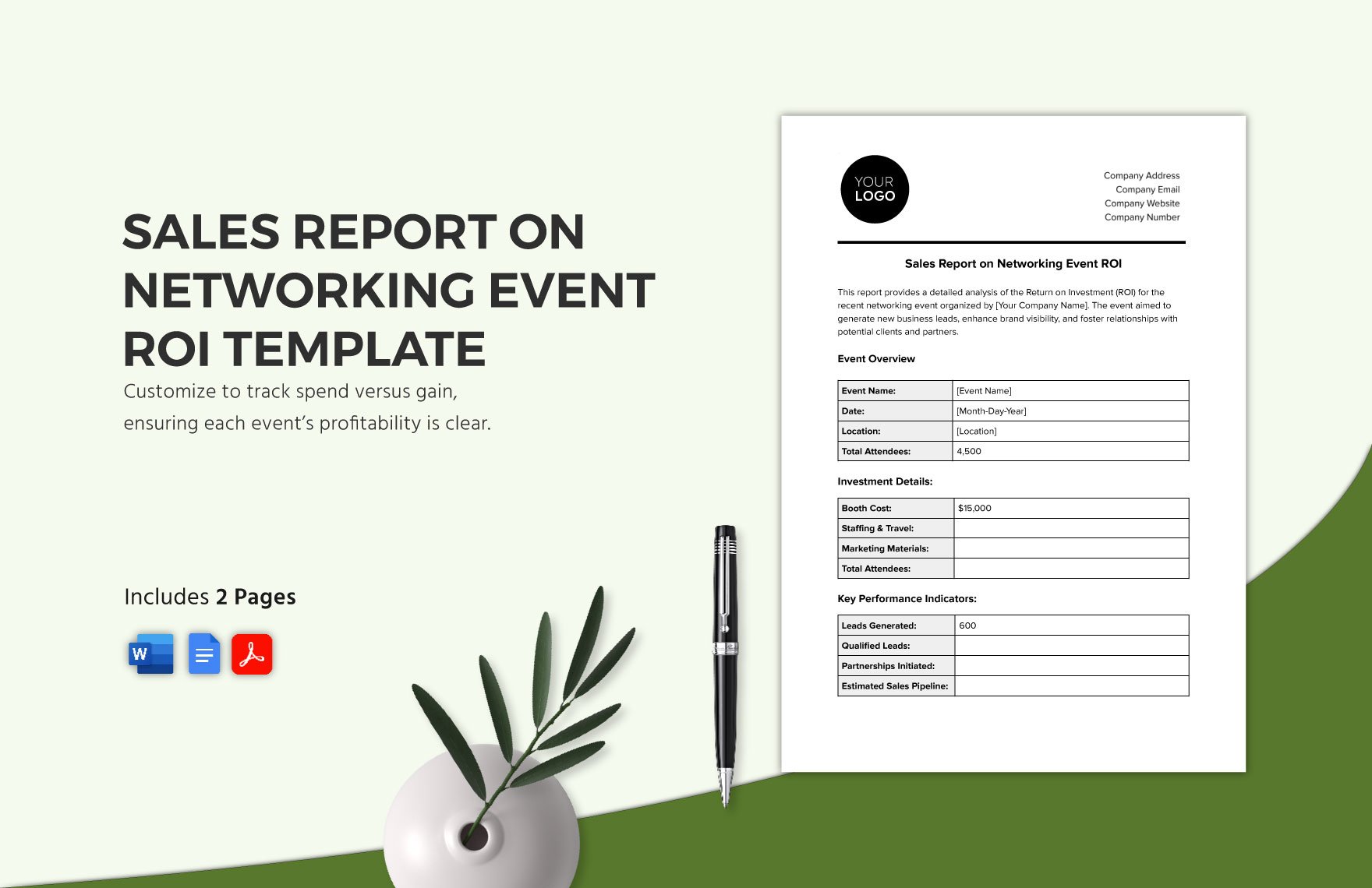 Sales Report on Networking Event ROI Template