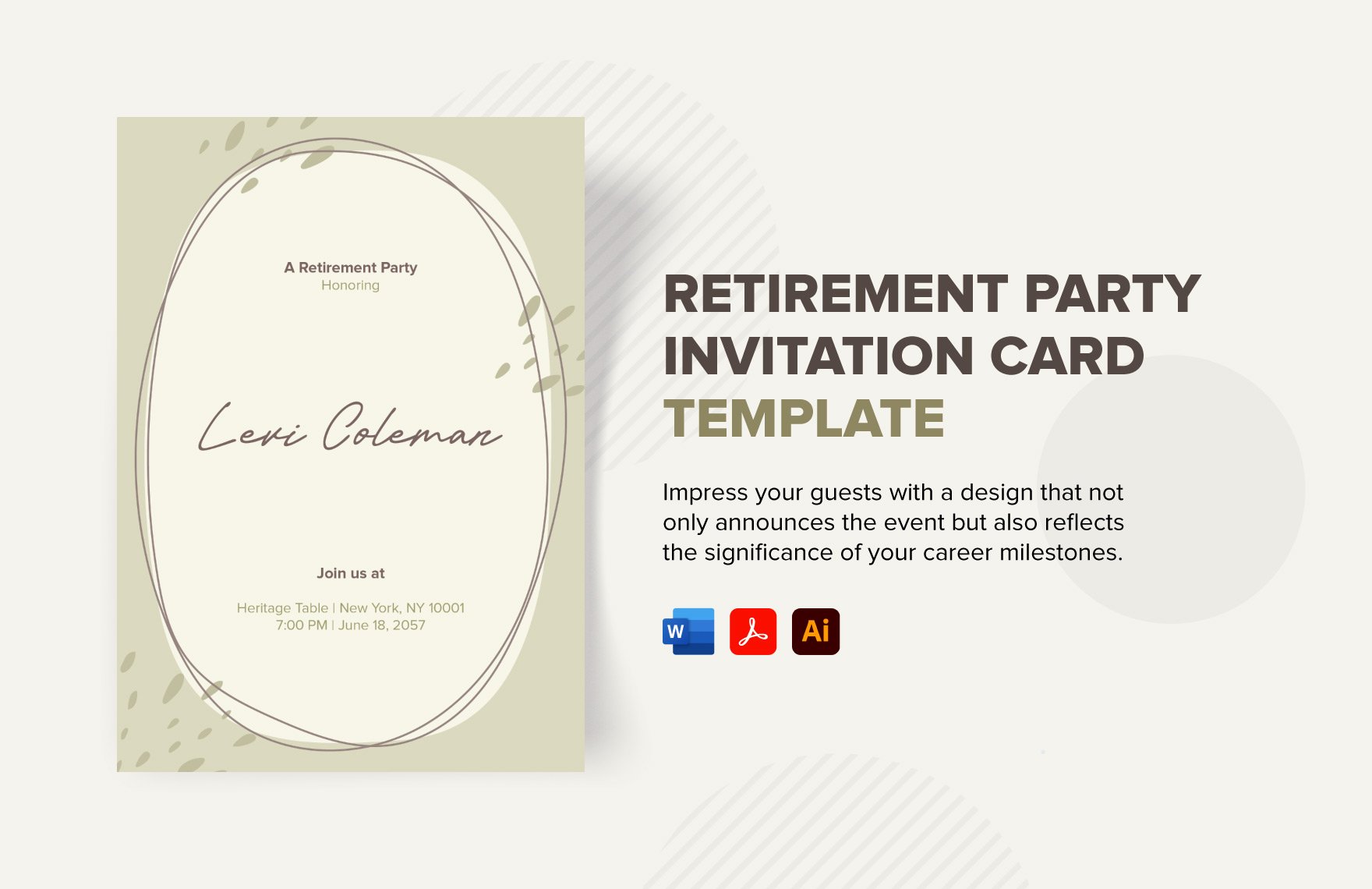 Retirement Party Invitation Card Template in Word, PDF, Illustrator, Apple Pages