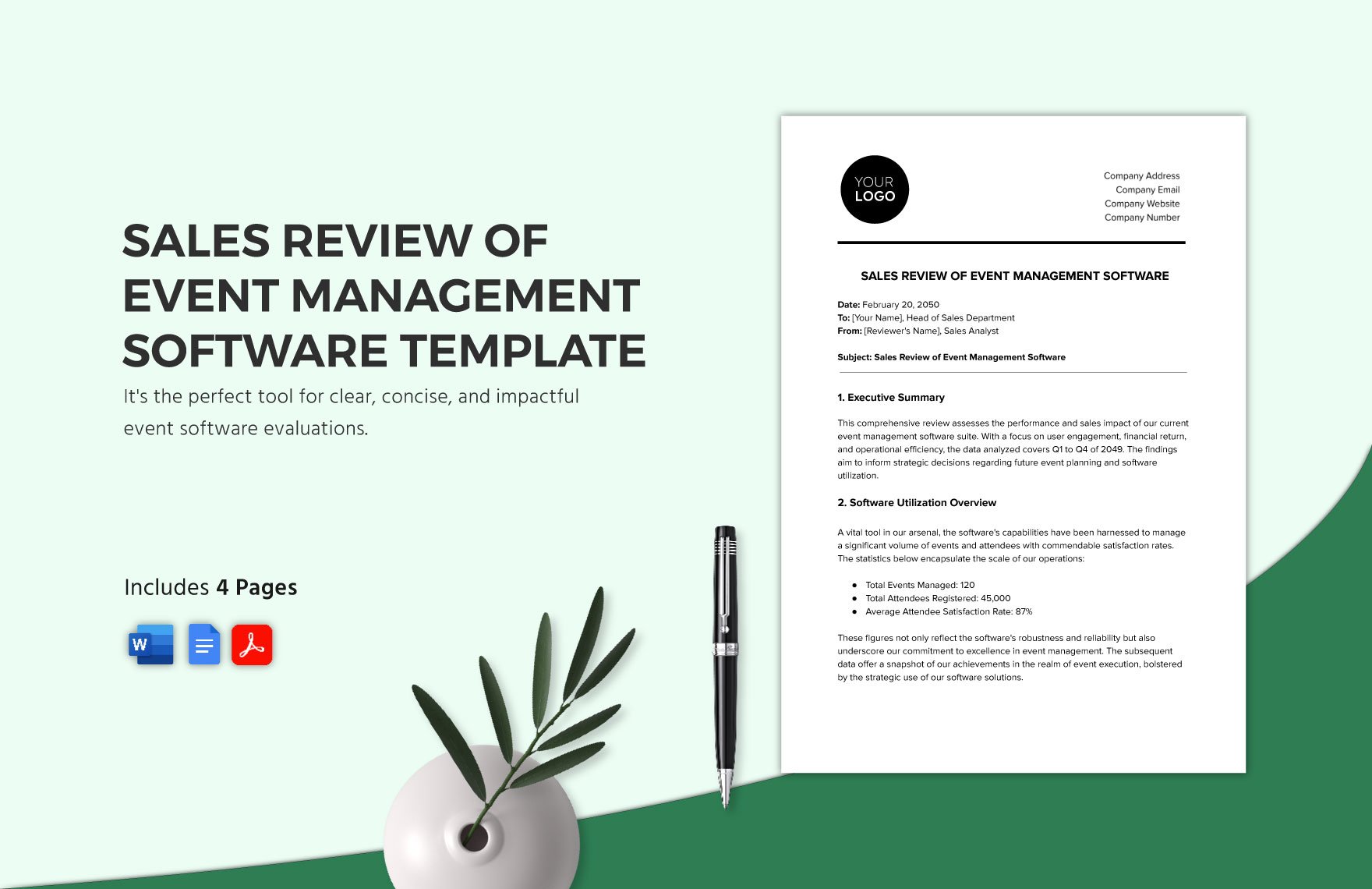 Sales Review of Event Management Software Template