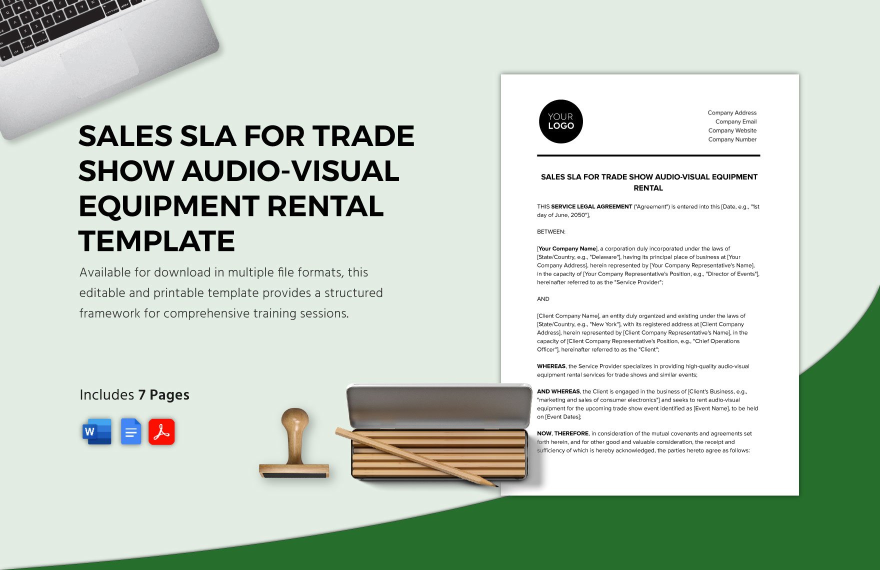 Sales SLA for Trade Show Audio-Visual Equipment Rental Template in Word, Google Docs, PDF