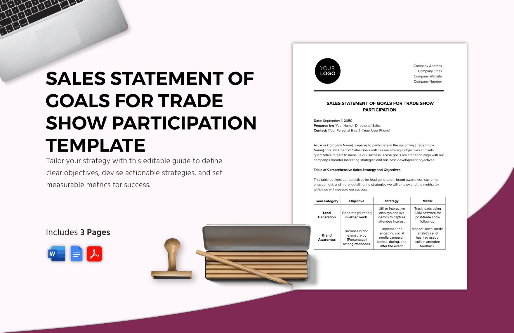 Sales Statement of Goals for Trade Show Participation Template