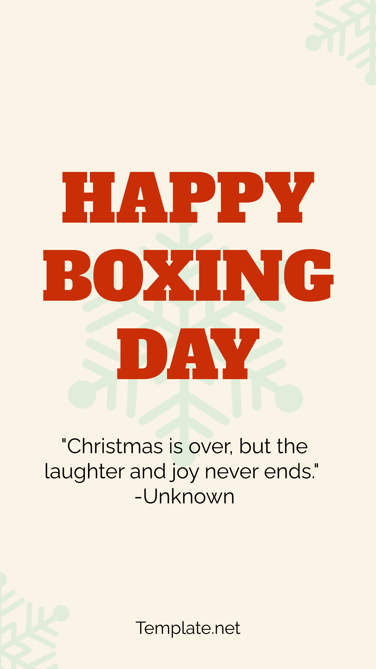 Free Boxing Day Quote Template