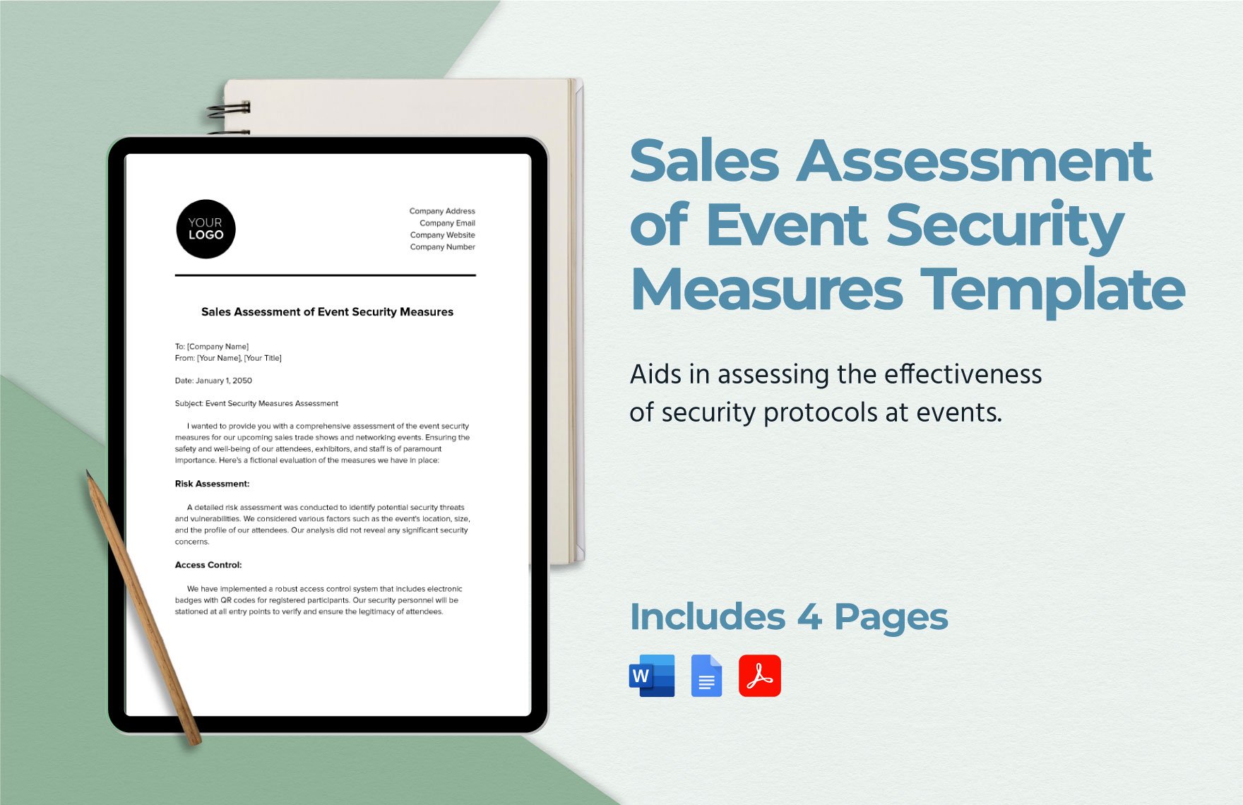 Sales Assessment of Event Security Measures Template in Word, Google Docs, PDF