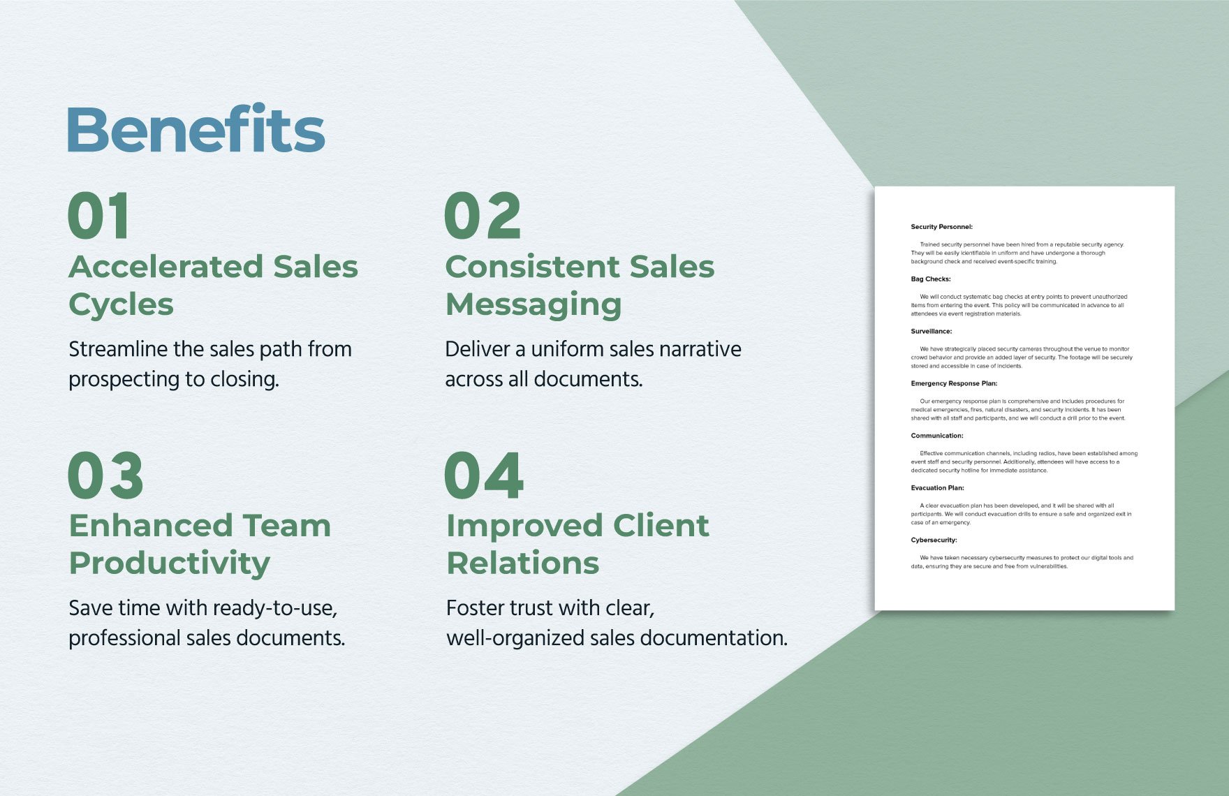 Sales Assessment of Event Security Measures Template