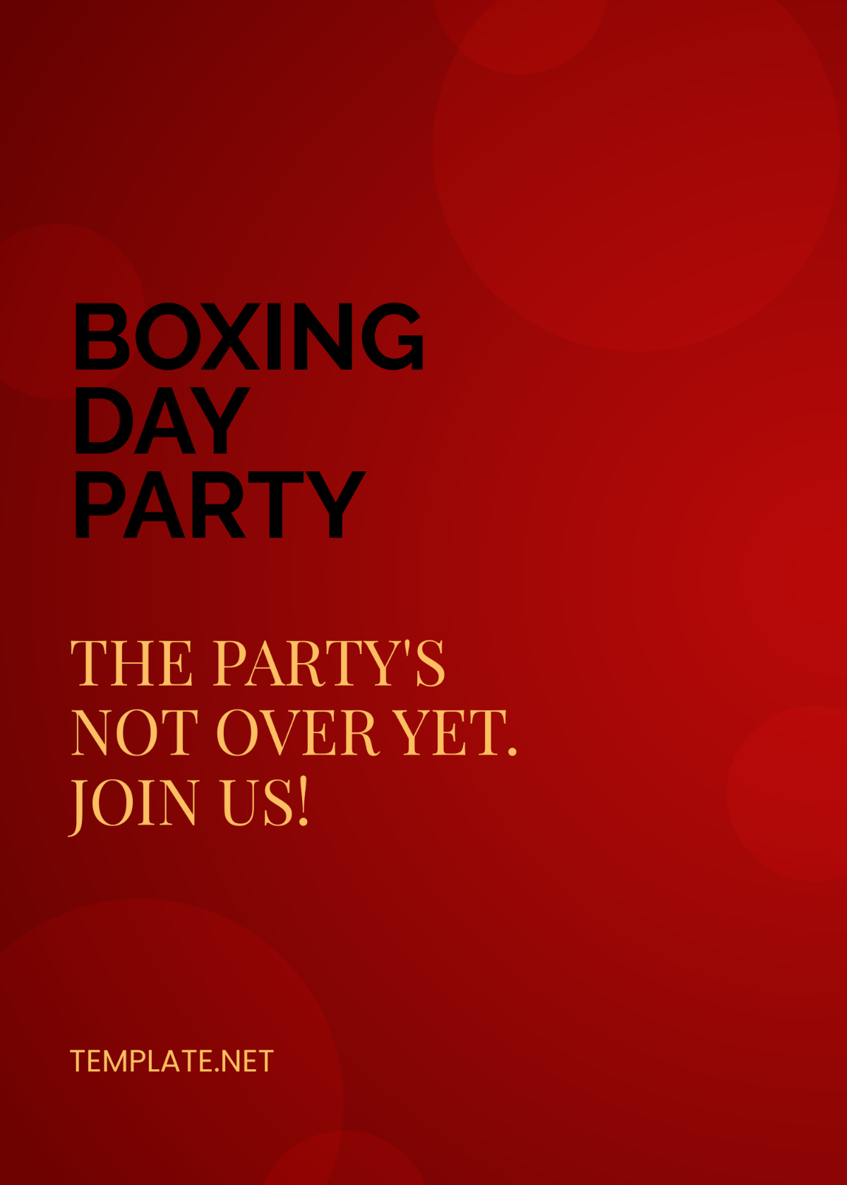Free Boxing Day Party Invitation Template