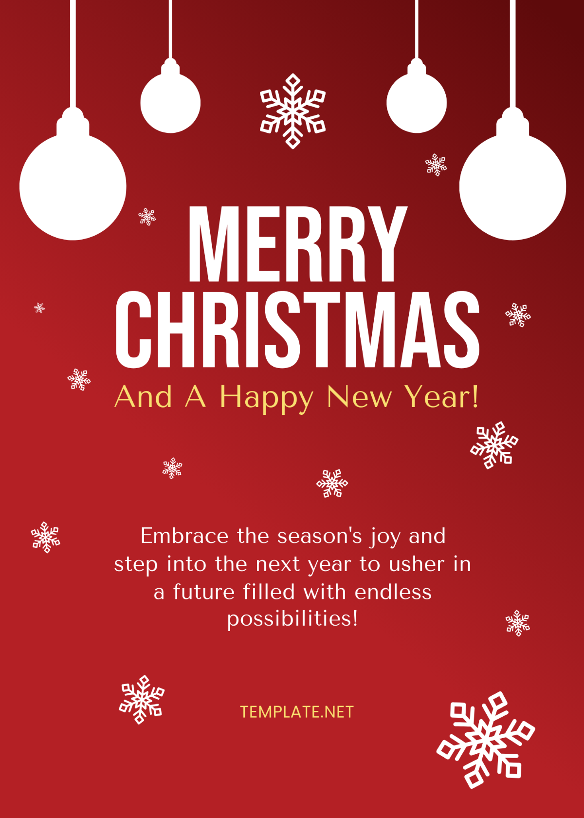 Free Merry Christmas and Happy New Year Template - Edit Online