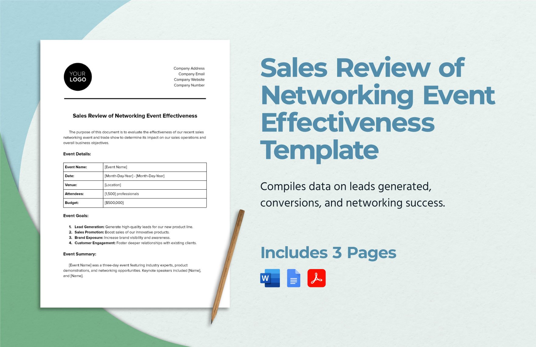 Sales Review of Networking Event Effectiveness Template