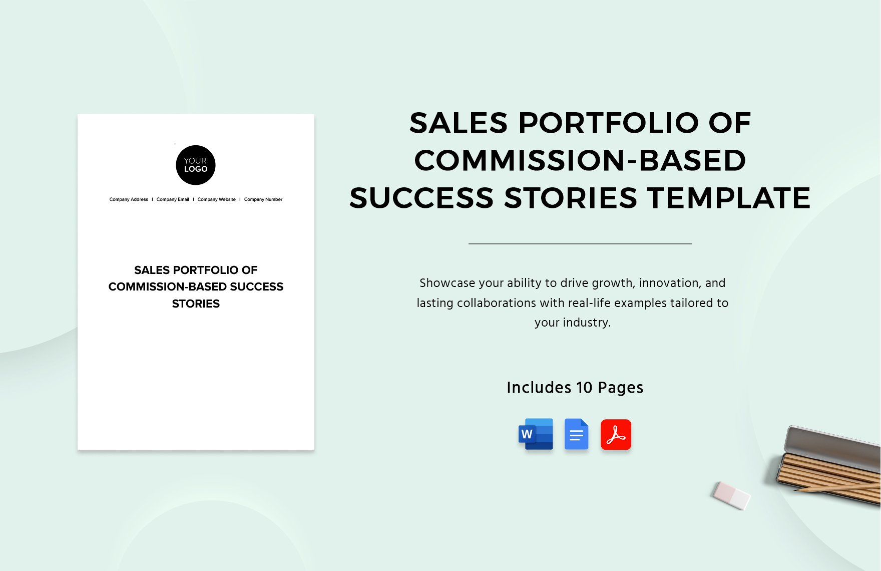 Sales Portfolio of Commission-Based Success Stories Template