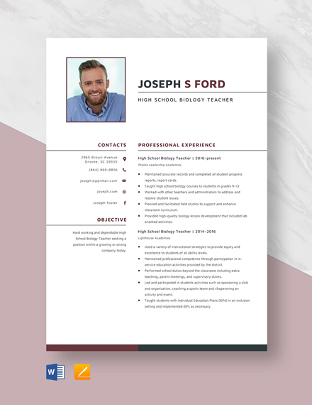 High School Resume Template [Free PSD] - Illustrator, InDesign, Word ...