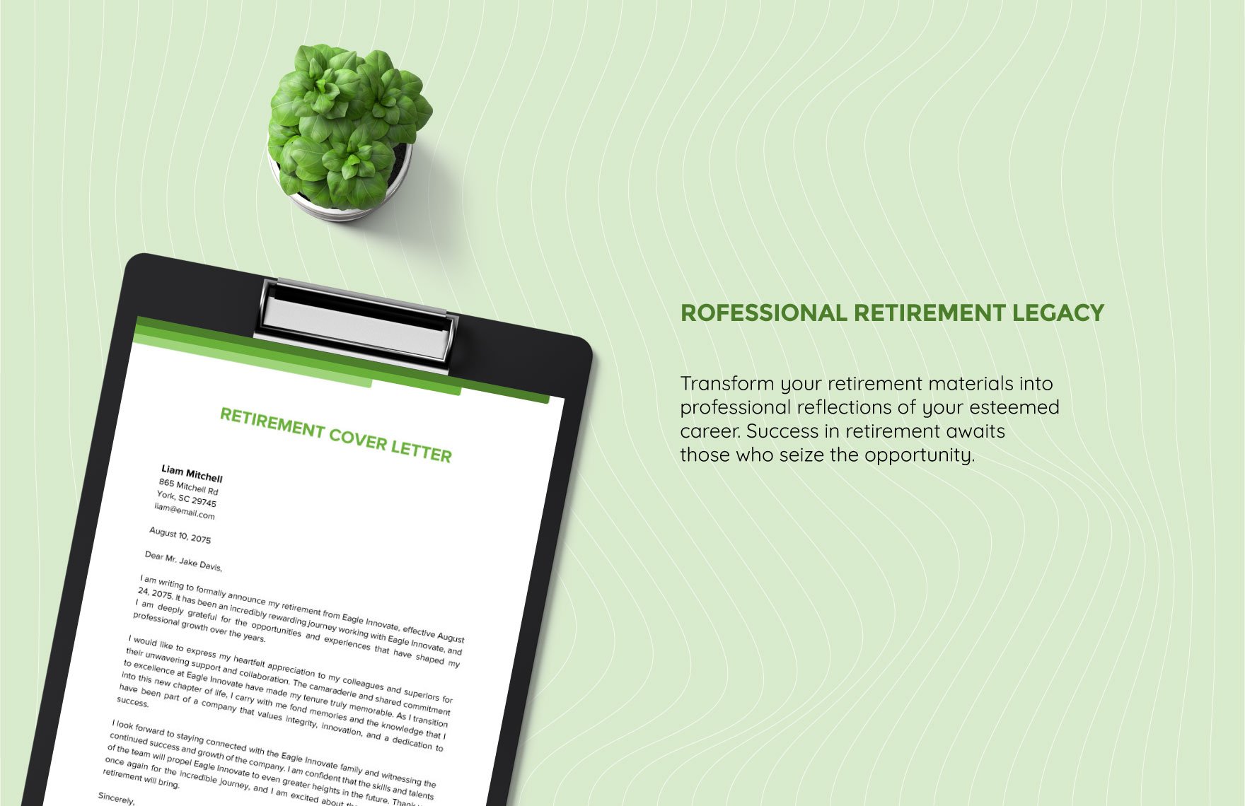 Retirement Cover Letter Template