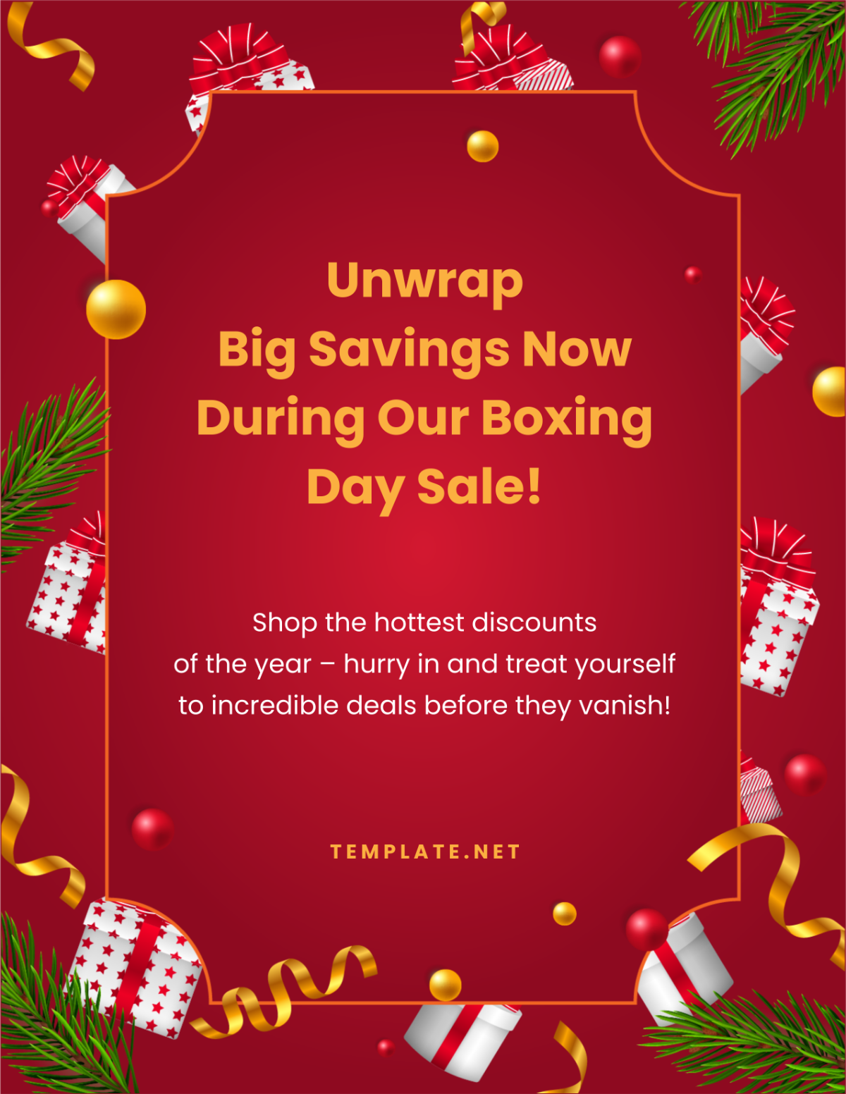 Free Boxing Day Discount Flyer Template