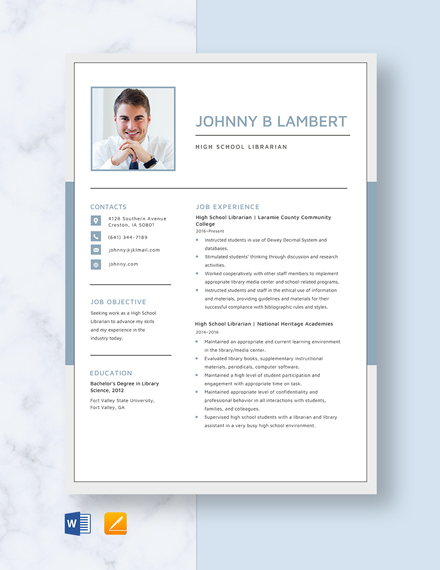 High School Resume - Download in Word, Illustrator, PSD, Apple Pages ...