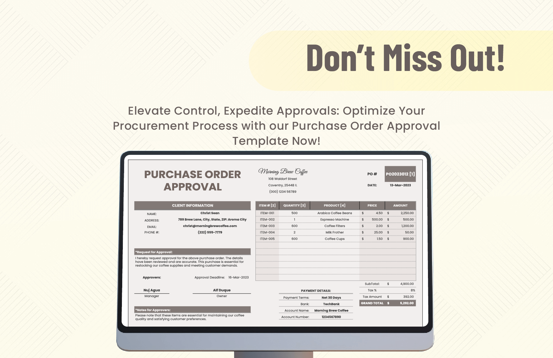 Purchase Order Approval Template