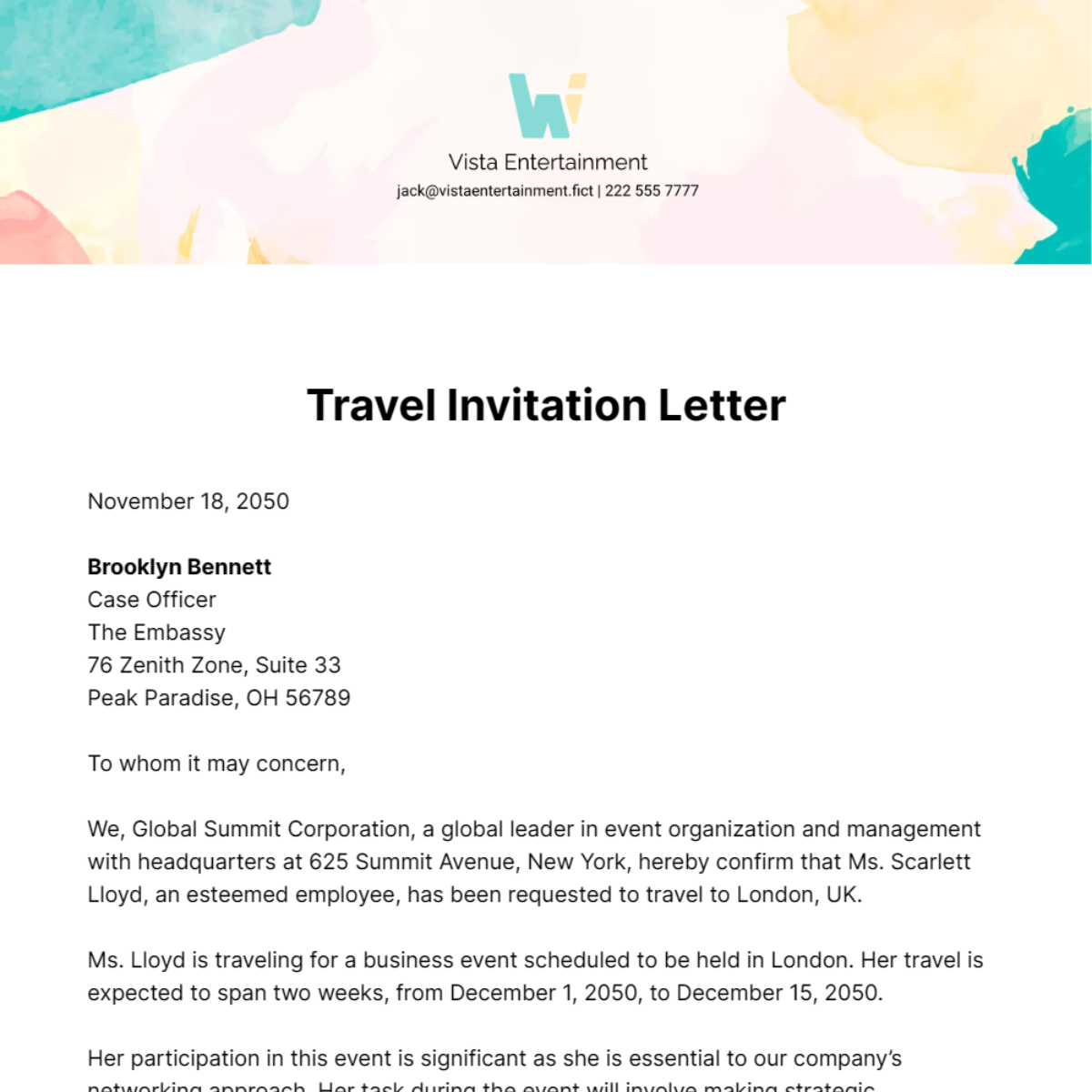 FREE Travel Letter Templates Examples Edit Online Download 