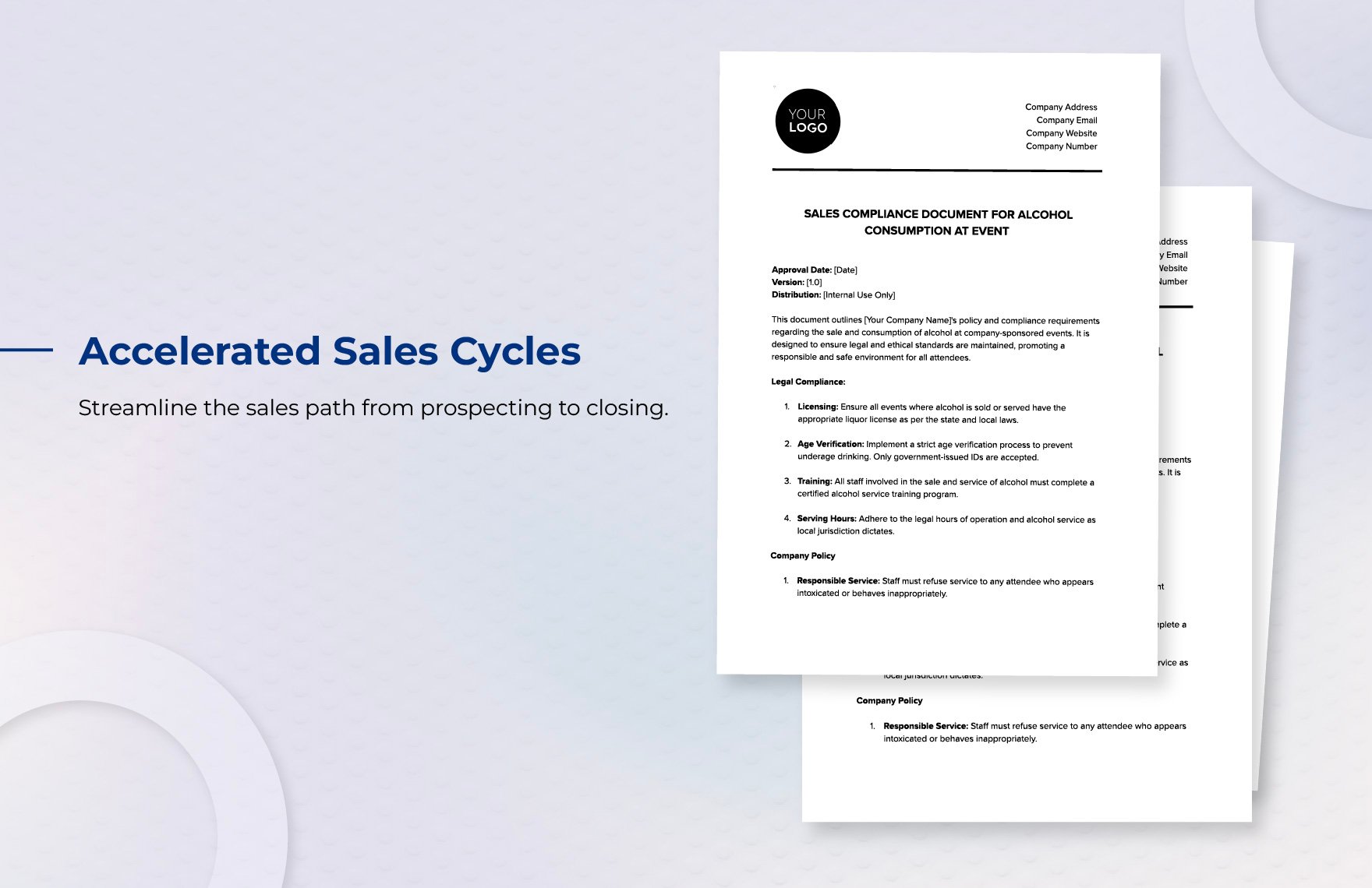 Sales Compliance Document for Alcohol Consumption at Event Template