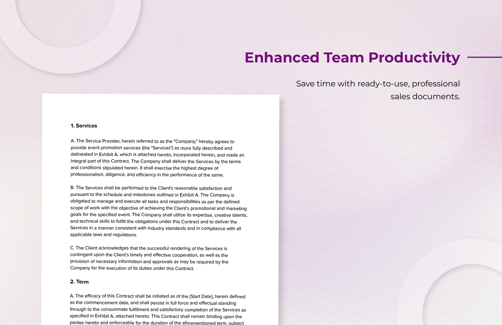 Sales Contract for Event Promotion Services Template