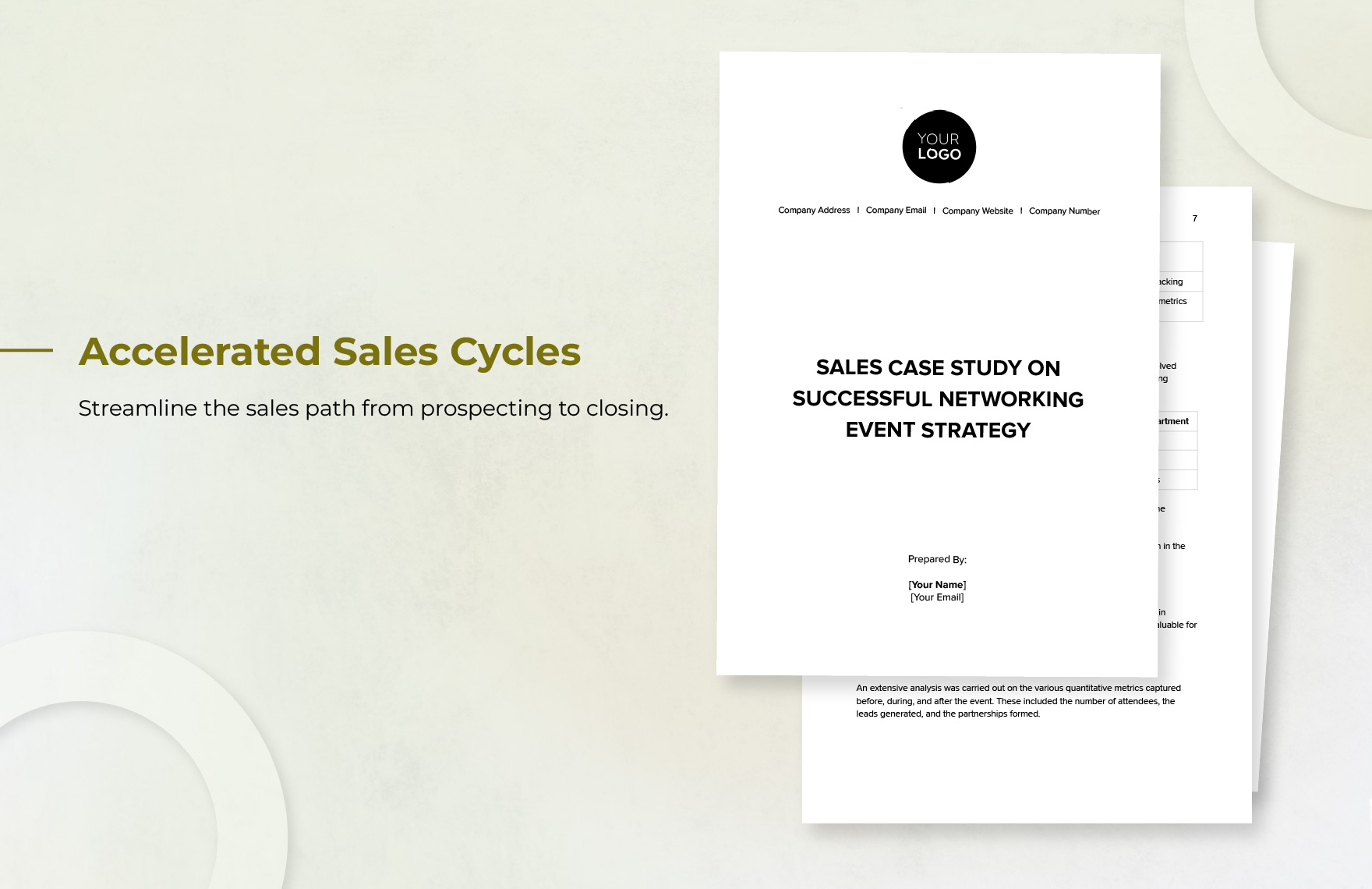 Sales Case Study on Successful Networking Event Strategy Template
