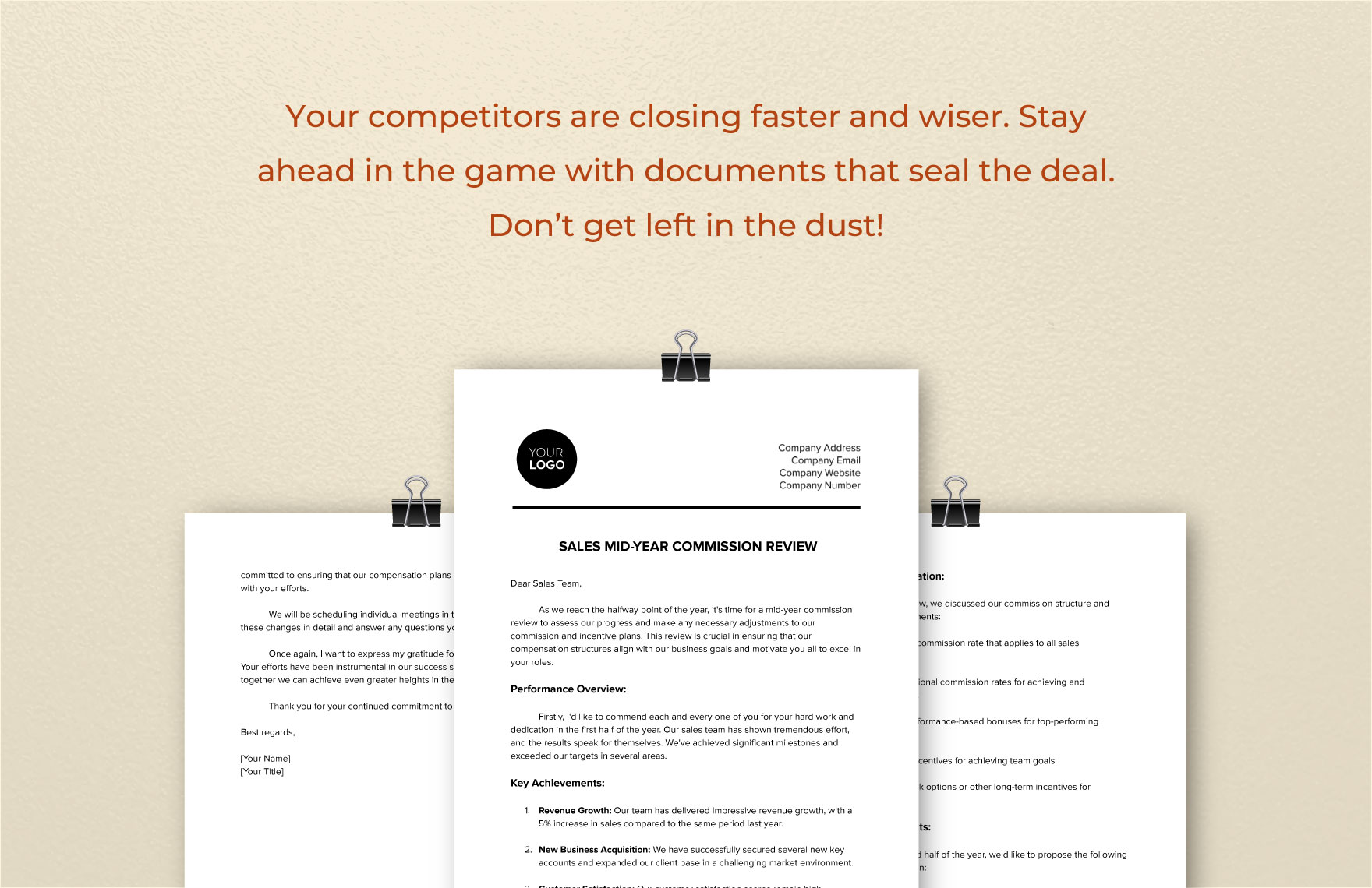 Sales Mid-Year Commission Review Template