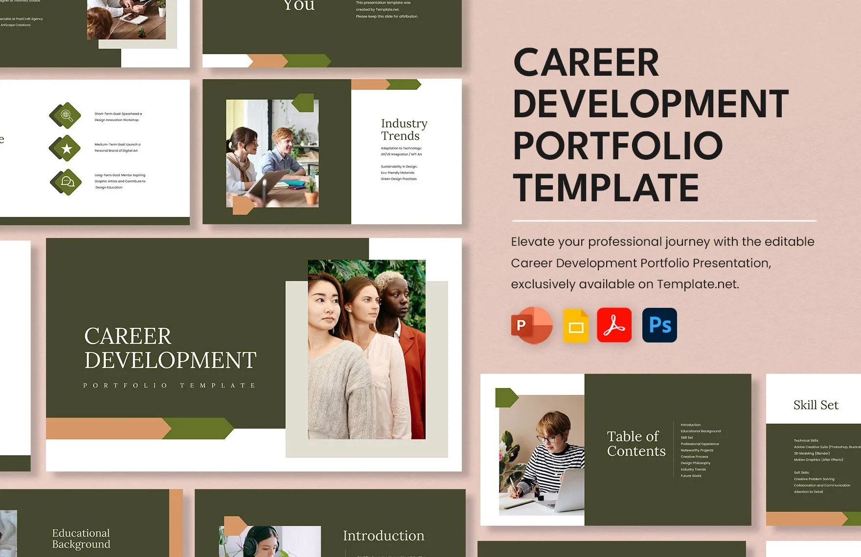 Free Career Development Portfolio Template in PDF, PSD, PowerPoint, Google Slides