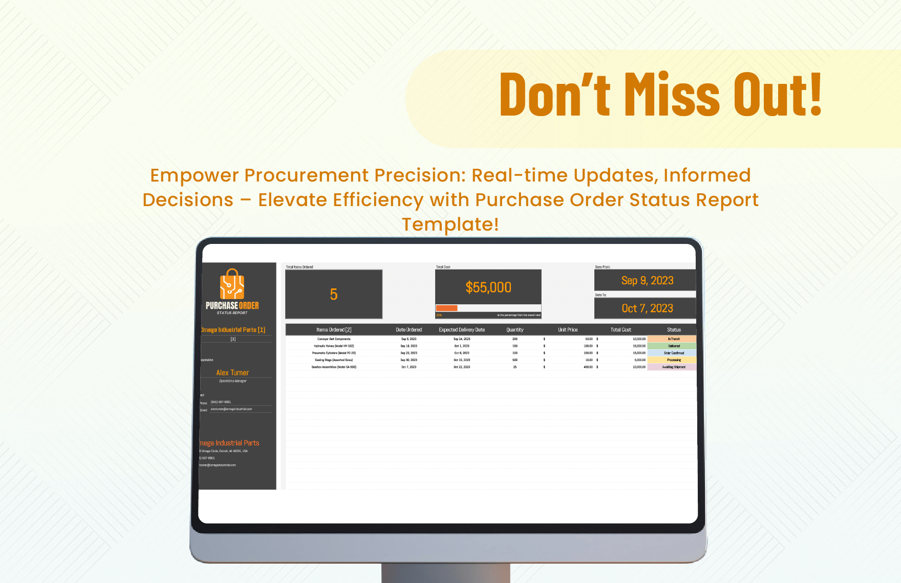 Purchase Order Status Report Template