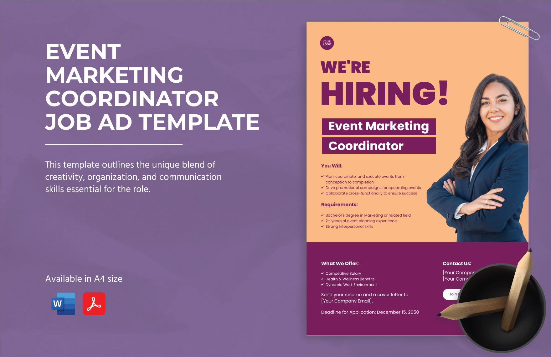 Event Marketing Coordinator Job Ad Template Download In Word PDF 