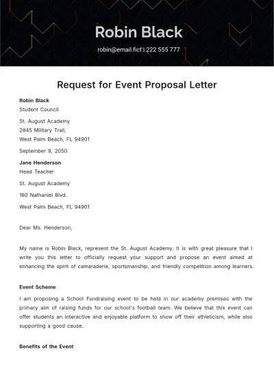 Free Request for Event Proposal Letter Template to Edit Online
