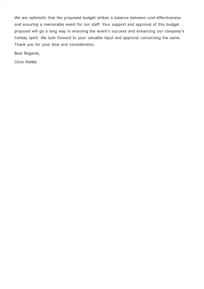 Free Event Budget Proposal Letter Template to Edit Online