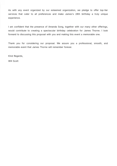 Free Proposal Letter to Perform in an Event Template to Edit Online