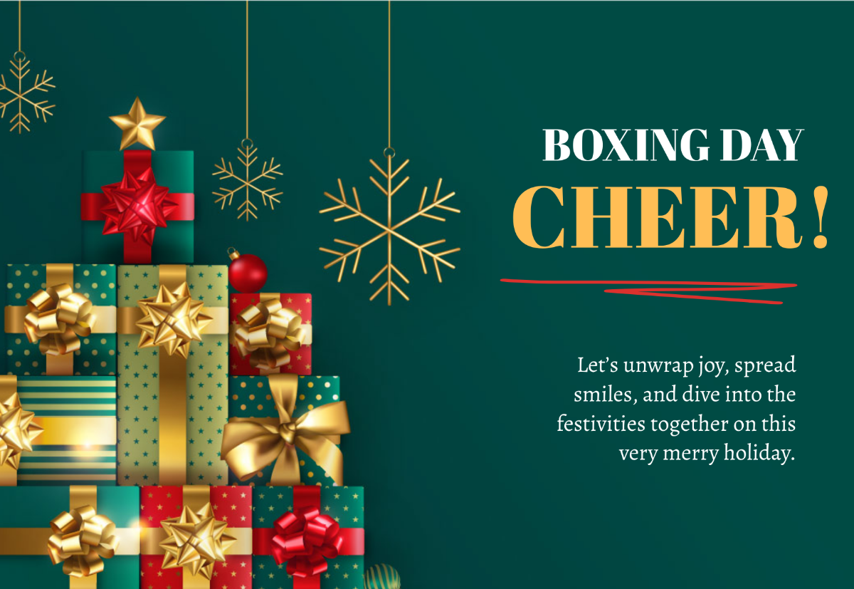 Free Happy Boxing Day Card Template