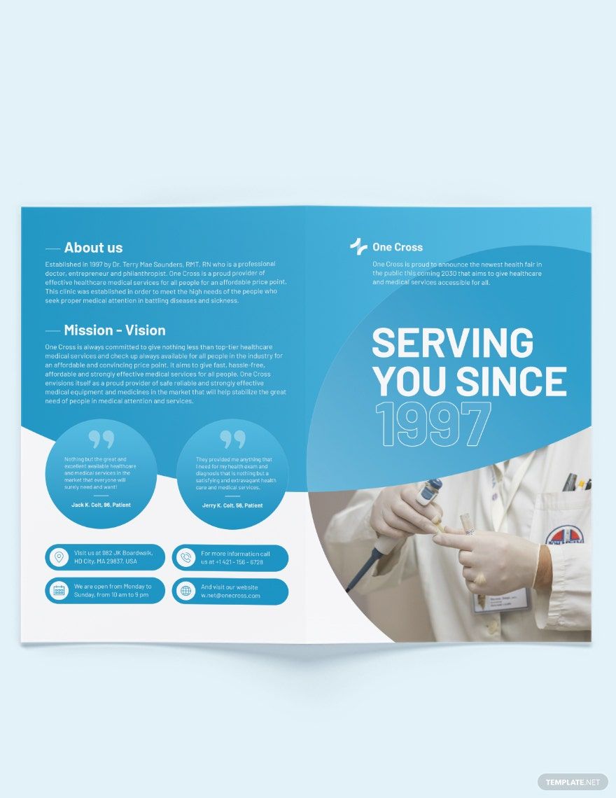 Health Fair Bi-Fold Brochure Template