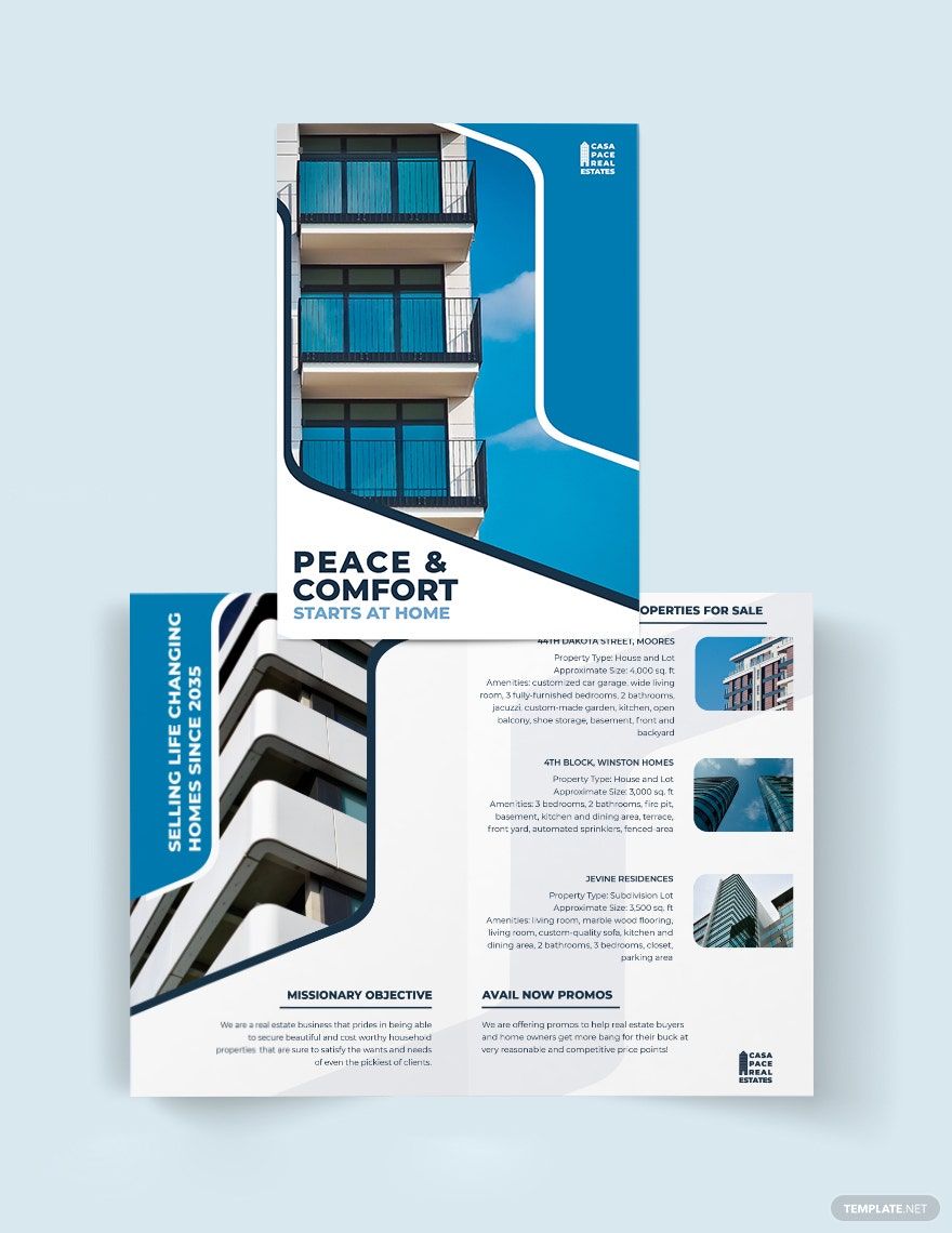 Real Estate Listing Bi-fold Brochure Template