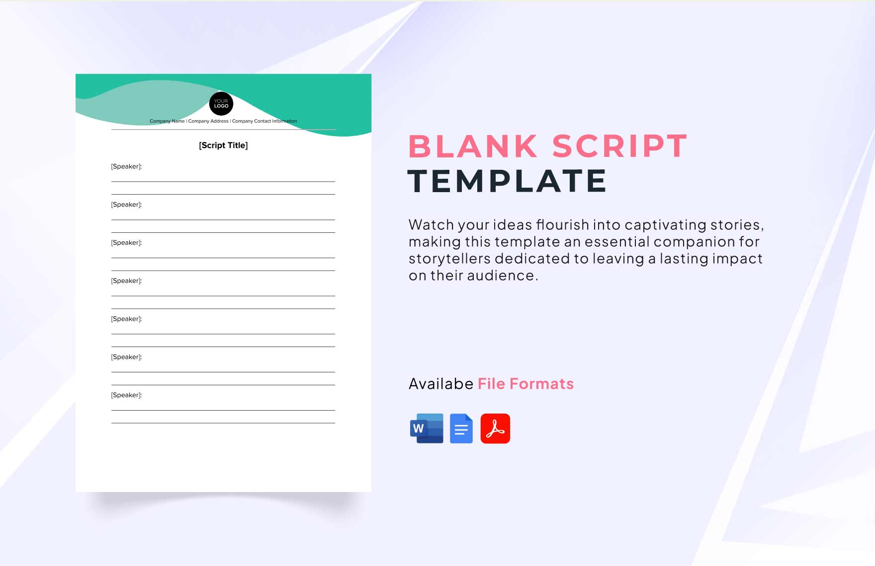 Editable Script Templates In Word To Download