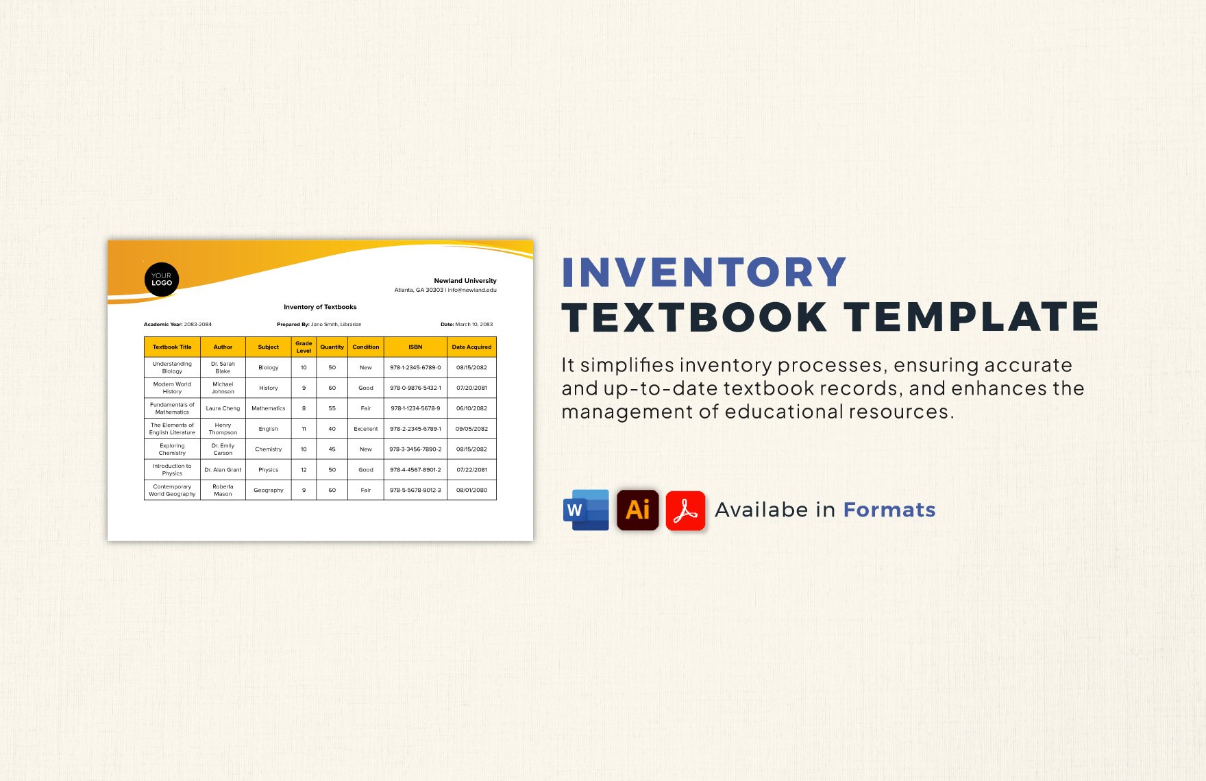 Inventory Textbook Template