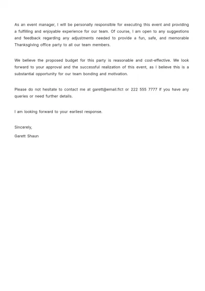 Free Proposal Letter for Event Manager Template to Edit Online