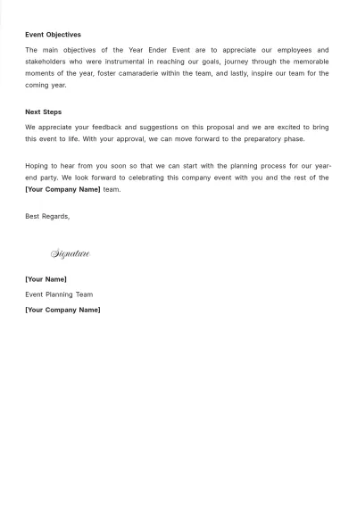 Free Event Planning Proposal Letter for Event Template to Edit Online