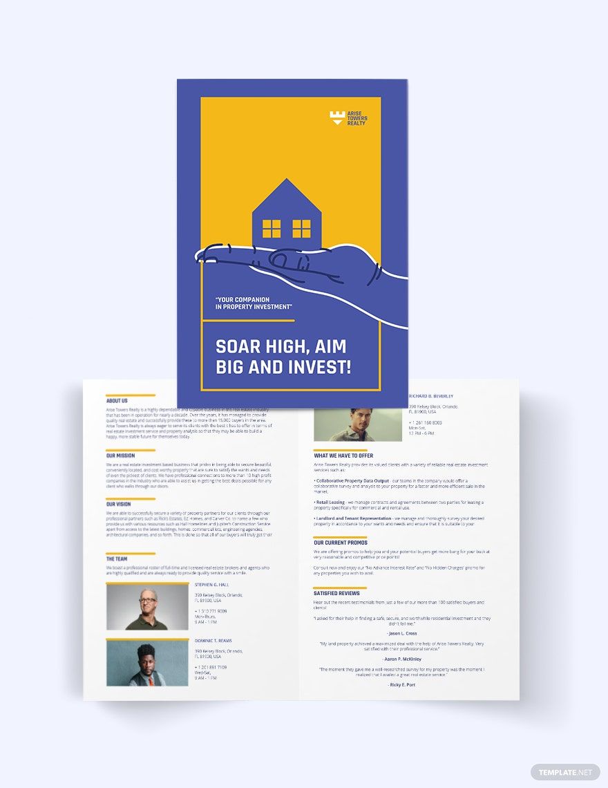 Residential Real Estate Investment Bi-fold Brochure Template