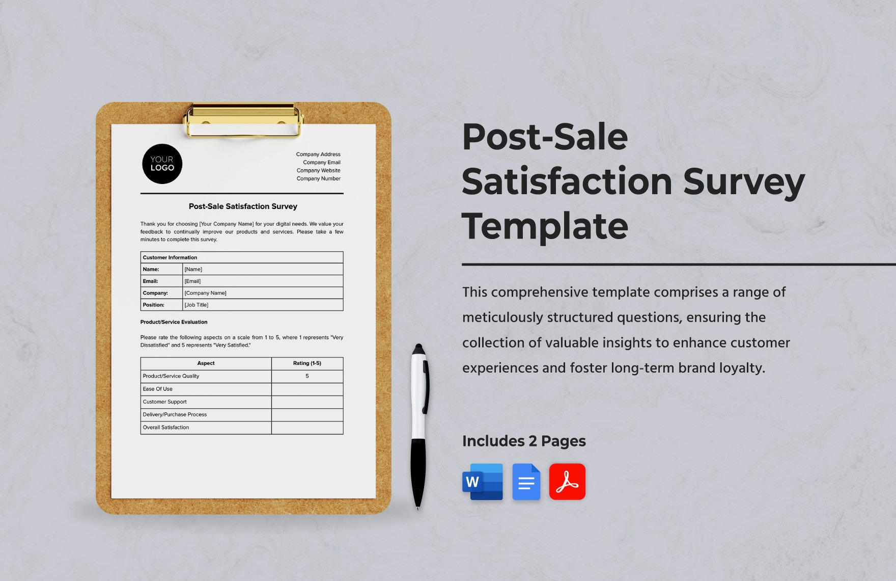 Post-Sale Satisfaction Survey Template