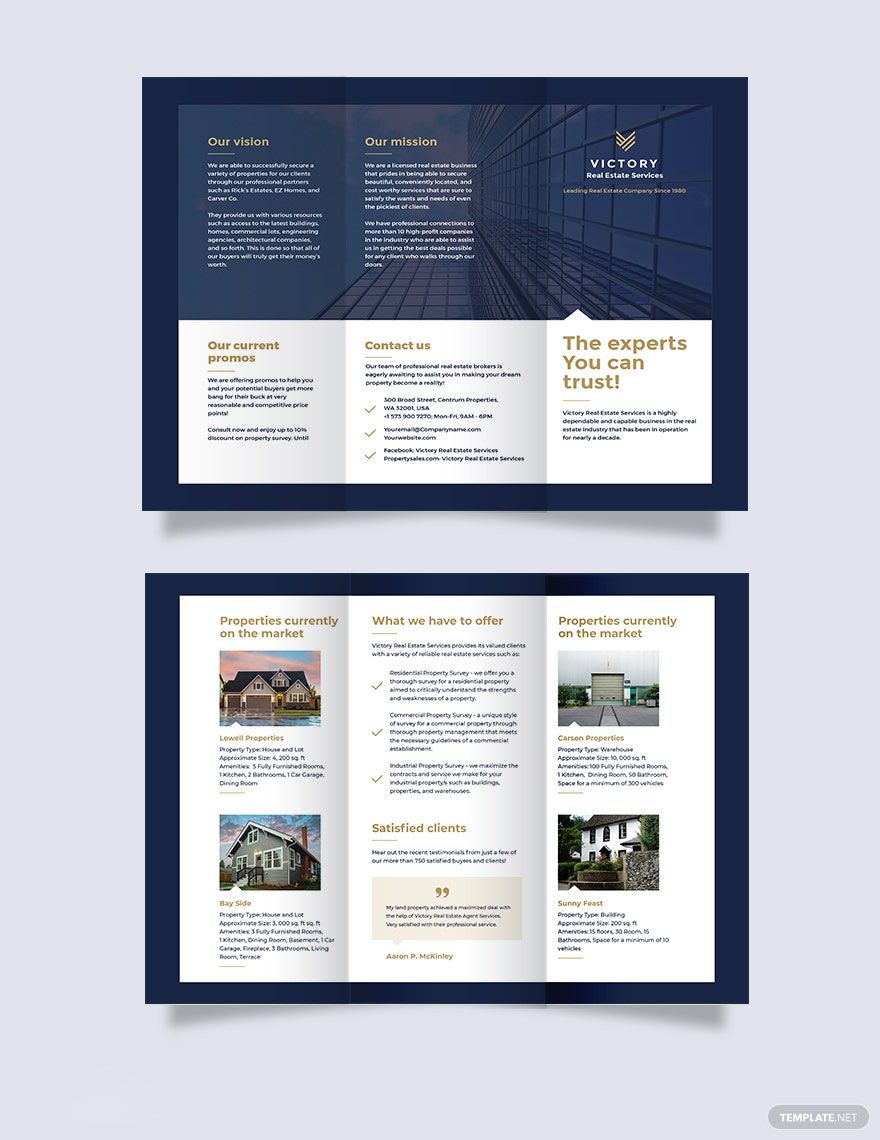 Commercial Real Estate Company Tri-fold Brochure Template