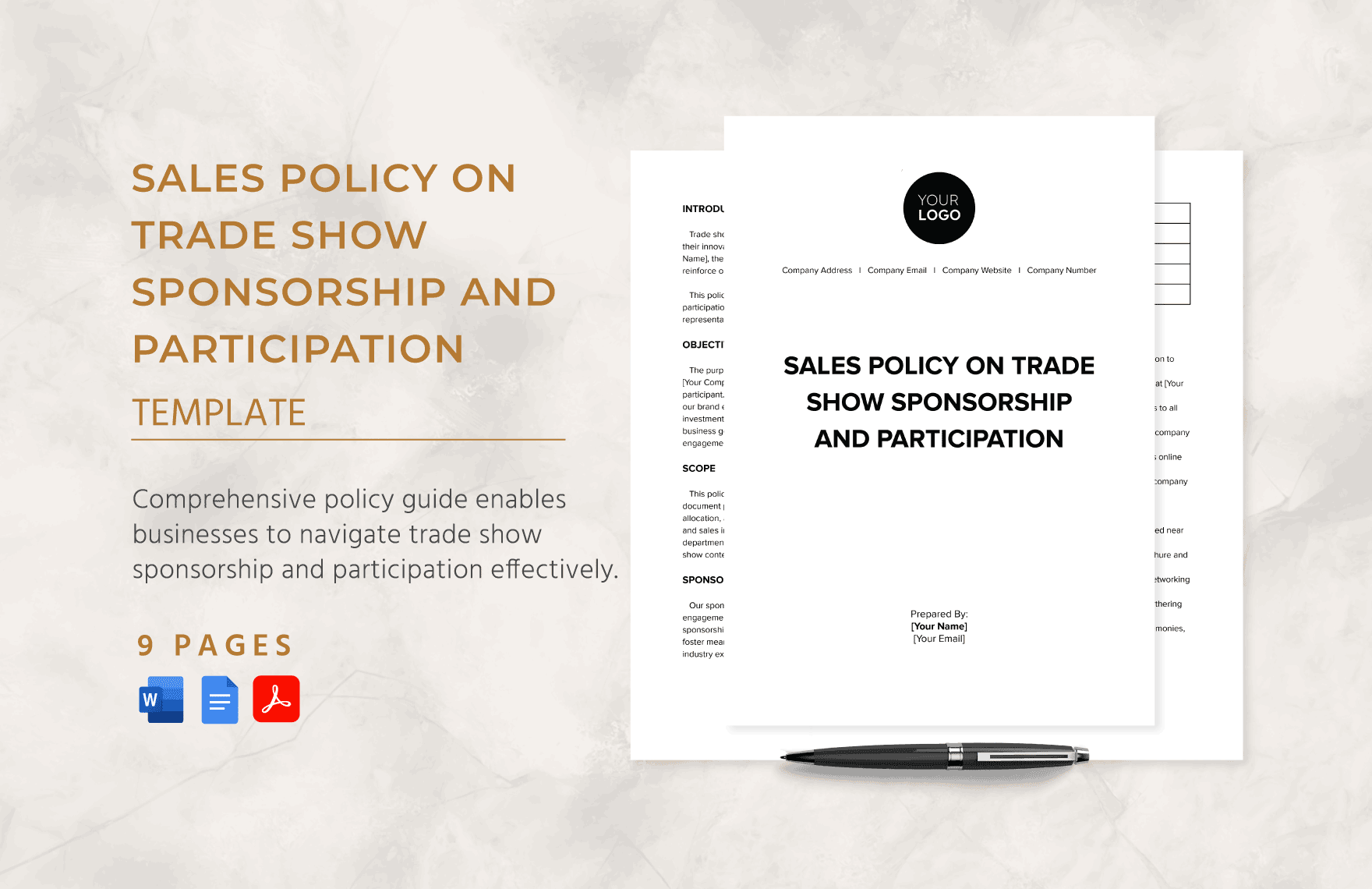 Sales Policy on Trade Show Sponsorship and Participation Template