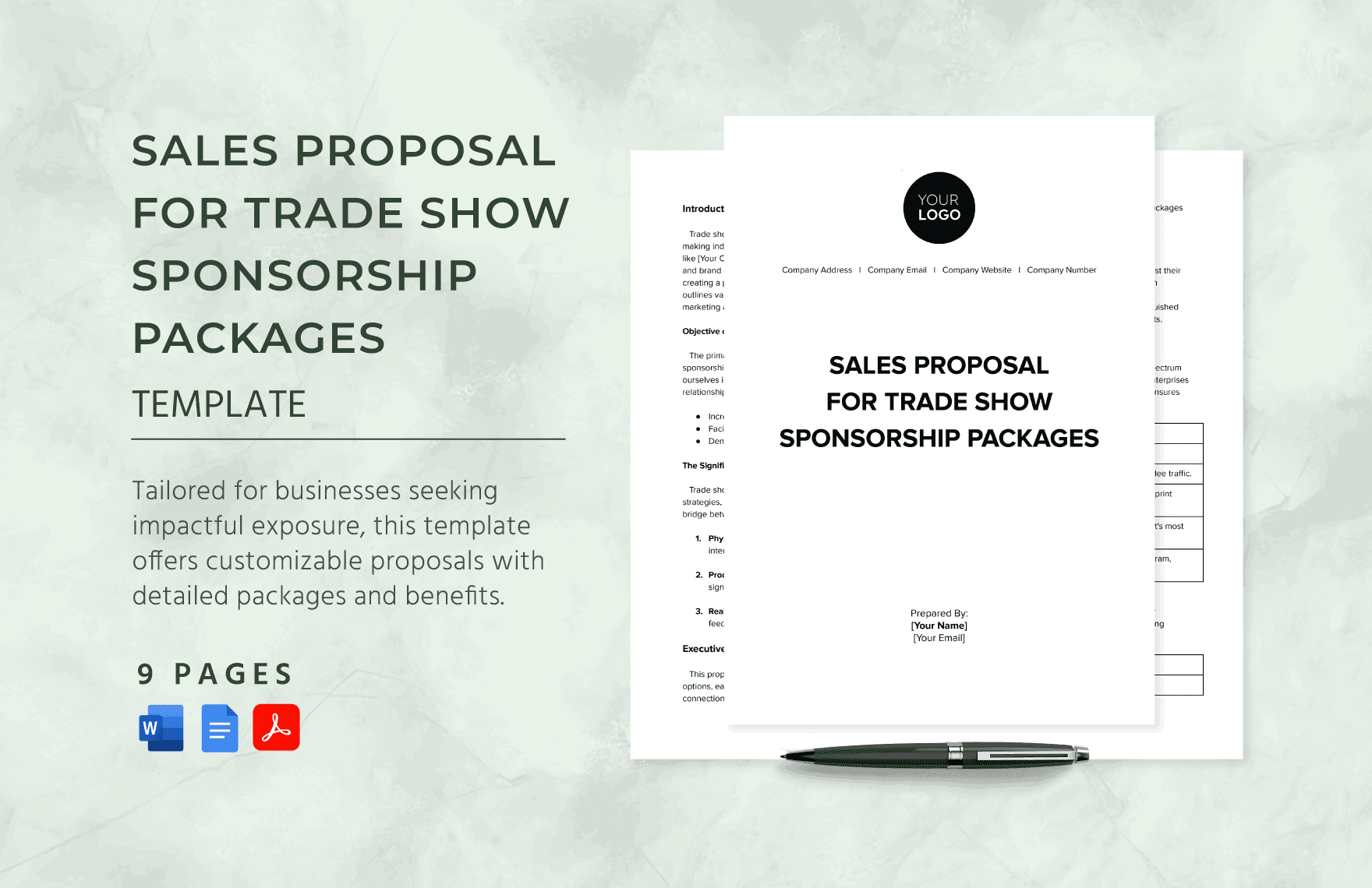 Sales Proposal for Trade Show Sponsorship Packages Template