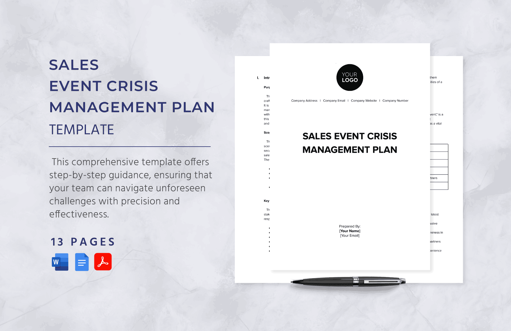 Sales Event Crisis Management Plan Template
